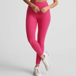 BEYOND YOGA Vivid Pink Heather Spacedye Caught In The Midi High Waist Legging L